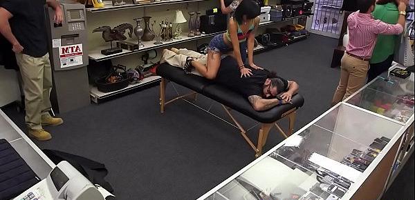  Asian pawnshop amateur with tattoos fucked